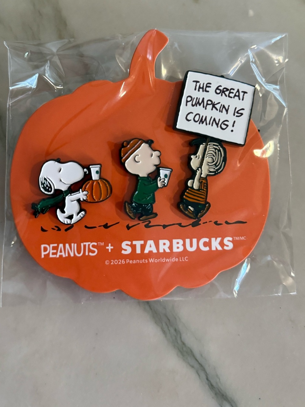 Starbucks x Peanuts Enamel Pin Set NWT - Picture 2 of 3